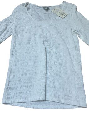 a new day White Textured Scoop Neck Long Sleeve Top